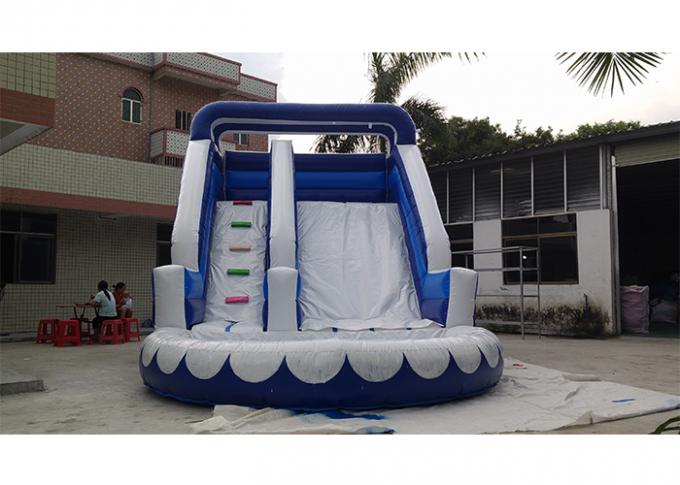 작은 파란 상업적인 팽창식 물 미끄럼, PVC 수영장을 가진 iInflatable 물 미끄럼