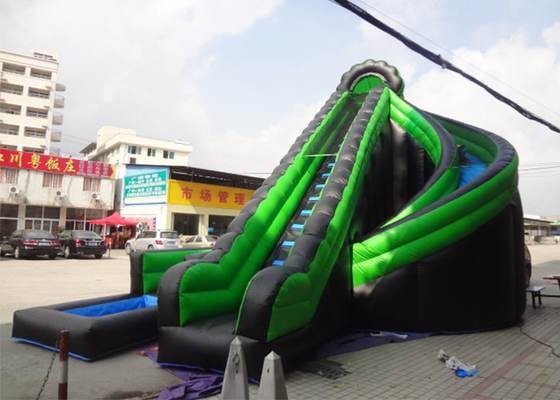 중국 녹색/검정 강선전도 팽창식 수영장 활주/디지털 방식으로 인쇄 임대료 Inflatables 협력 업체