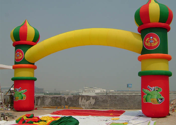 중국 겹켜 노랗고/녹색/빨강에 있는 Baloon에 팽창식 아치길 임대료 협력 업체