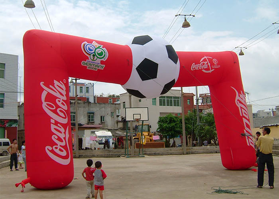 중국 축구 빨간 주문 코카콜라 팽창식 입구 아치, 가득 차있는 인쇄를 가진 팽창식 끝 아치 협력 업체
